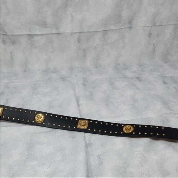Versace Medusa Heritage Studded Leather Belt 3cm - Black/ Gold Size 105/42 - Picture 10 of 13
